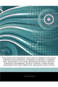 Articles on University of Franeker, Including