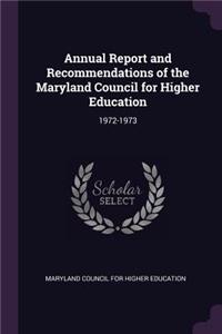 Annual Report and Recommendations of the Maryland Council for Higher Education