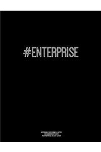 Notebook for Cornell Notes, 120 Numbered Pages, #ENTERPRISE, Black Cover
