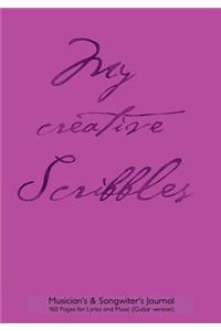 Musician's & Songwriter's Journal 160 Pages for Lyrics and Music (Guitar version)