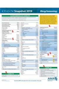 ICD-10-CM 2019 Snapshot Coding Card: Allergy/Immunology