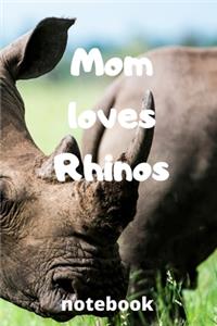 Mom loves rhinos notebook