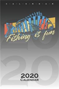 Fishing is fun Calendar 2020: Annual Calendar for Anglers, fishermen and friends of fishing