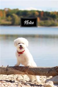Poodle Dog Pup Puppy Doggie Notebook Bullet Journal Diary Composition Book Notepad - On The Beach