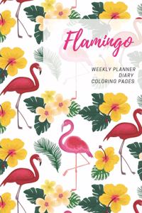 Flamingo, Weekly planner, Diary, Coloring pages