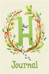 Cute Woodland Critter Journal with Initial