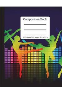 Composition Book Dance 100 Sheet/200 Pages 8.5 X 11 In.