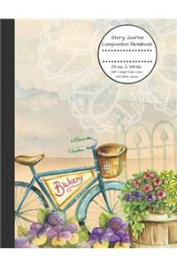 Story Journal Composition Notebook Draw & Write Half College Ruled Lines Half Blank Space: Combined Note and Sketch Workbook Top & Bottom
