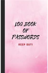 Log Book of Passwords - Keep Out