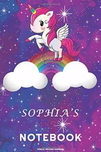 Sophia's Unicorn Rainbow Notebook