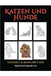 Mädchen Malbuch (Katzen und Hunde)