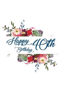 Happy 40th Birthday Guest Book (Hardcover)