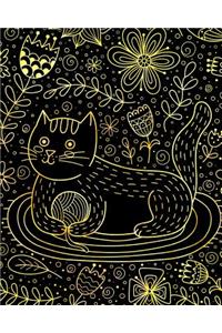 Journal Notebook Cute Cat in Flowers Pattern 10