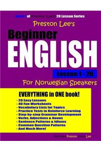 Preston Lee's Beginner English Lesson 1 - 20 For Norwegian Speakers