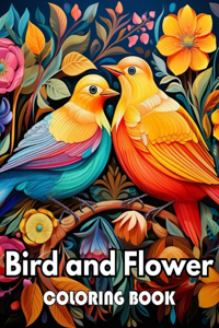 Bird and Flower Coloring Book for Adult