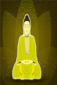 yellow indian buddha: Buddha sitting in a lotus notebook