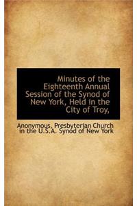 Minutes of the Eighteenth Annual Session of the Synod of New York, Held in the City of Troy,