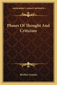 Phases of Thought and Criticism