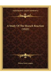 A Study Of The Hoesch Reaction (1922)