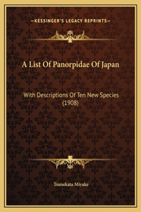 A List Of Panorpidae Of Japan