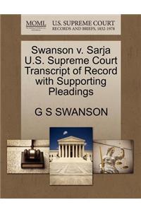 Swanson V. Sarja U.S. Supreme Court Transcript of Record with Supporting Pleadings
