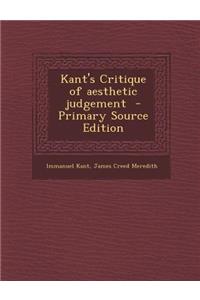 Kant's Critique of Aesthetic Judgement