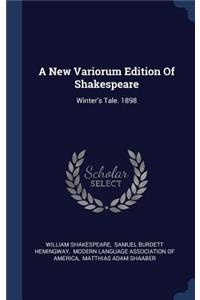 A New Variorum Edition Of Shakespeare