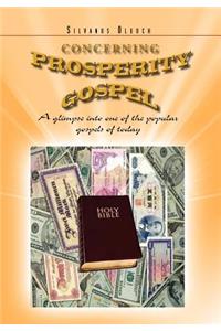 Concerning Prosperity Gospel