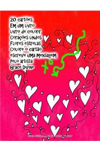 20 cartões Em um livro livro de colorir Corações lindos Flores estrelas Colore o cartão escreve uma mensagem Pelo artista Grace Divine