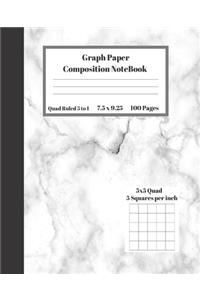 Graph Composition Notebook 5 Squares per inch 5x5 Quad Ruled 5 to 1 100 Sheets