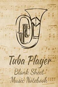 Tuba Player Blank Sheet Music Notebook