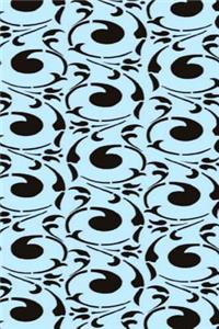 2019 Daily Planner Damask Pattern Design Black Blue Swirls 384 Pages