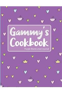 Gammy's Cookbook Purple Blank Lined Journal