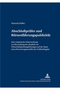 Abschlusspruefer Und Boerseneinfuehrungspublizitaet