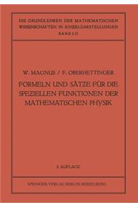 Formeln Und Sät&#438;e Für Die Spe&#438;iellen Funktionen Der Mathematischen Physik