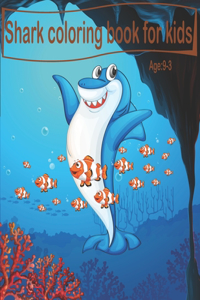 Shark coloring book for kids age 3-9