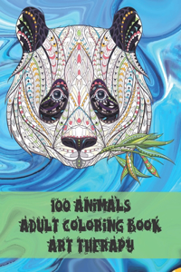 Adult Coloring Book Art Therapy - 100 Animals