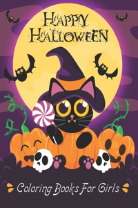 Halloween Coloring Books For Girls: Halloween Designs With Witches, Ghosts, Pumpkins, Vampires, Zombies, and More!