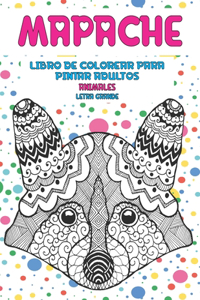 Libro de colorear para pintar adultos - Letra grande - Animales - Mapache