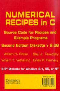 Numerical Recipes in C 3.5 Inch Diskette for Windows