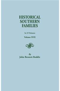 Historical Southern Families. in 23 Volumes. Volume XVI