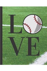 Cute Love Baseball School Composition Notebook