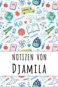 Notizen von Djamila: Liniertes Notizbuch für deinen personalisierten Vornamen