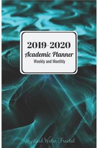 2019-2020 Academic Planner Weekly and Monthly Mystical Water Fractal