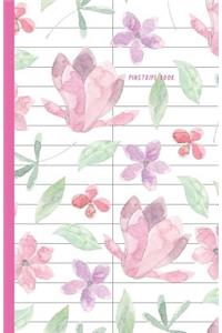 Pinstripe Book: Pitman Shorthand Teenline Stenography Paper Line Composition Notebook Creative Notepad Writing Book for Reporters Journalist or Secretaries Pink Flo