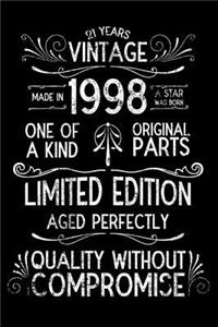 21 Years Vintage 1998 Limited Edition Aged Perfectly Quality Without Compromise
