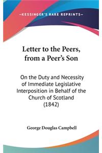 Letter to the Peers, from a Peer's Son