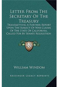 Letter from the Secretary of the Treasury