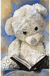 Teddy Bear Grunge Vintage Journal Notebook, Dotted Grid Paper