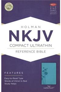 NKJV Compact Ultrathin Bible, Teal Leathertouch